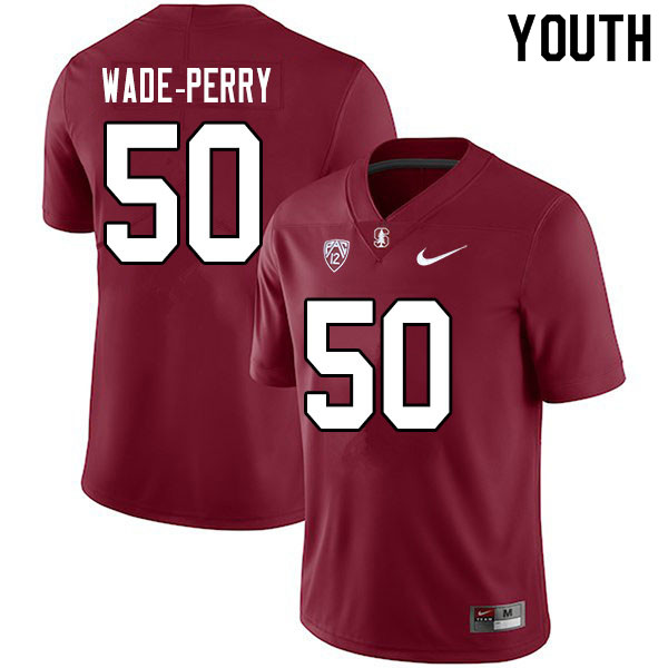 Youth #50 Dalyn Wade-Perry Stanford Cardinal College Football Jerseys Sale-Cardinal